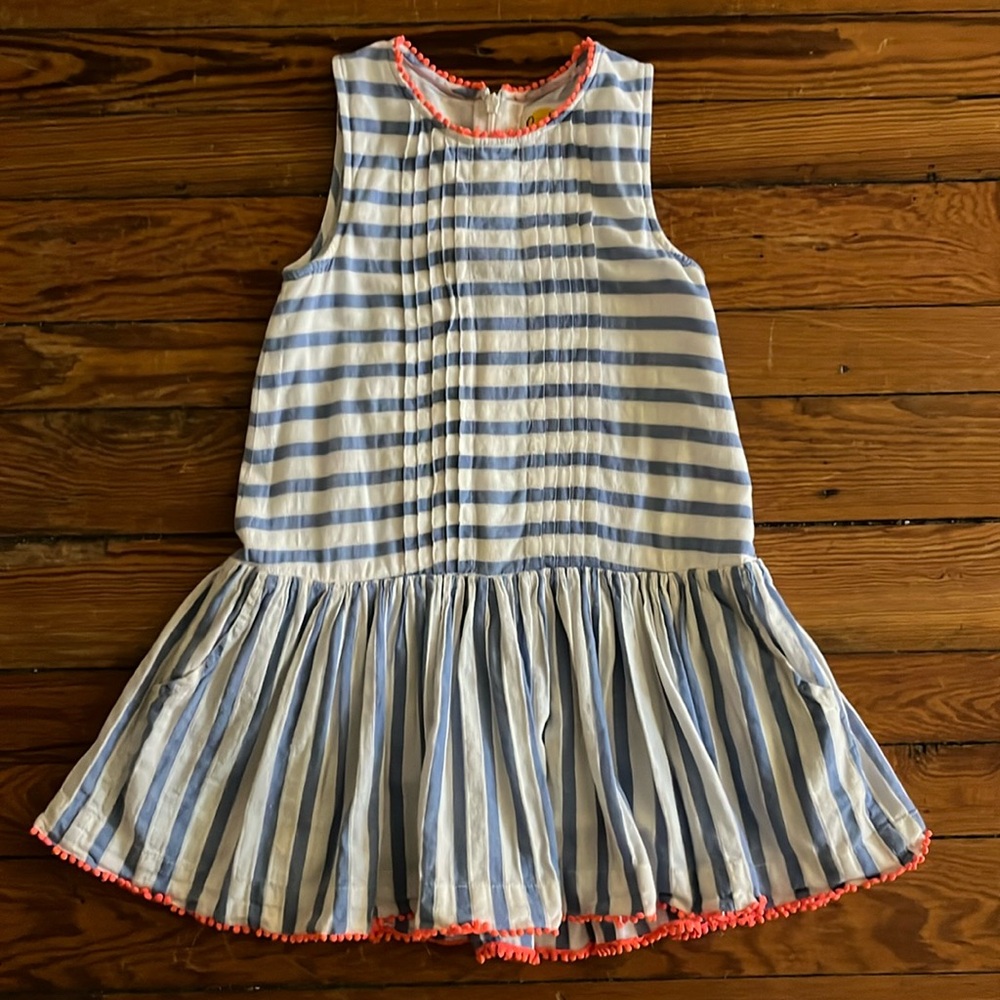 Mini Boden drop-waist girls striped dress